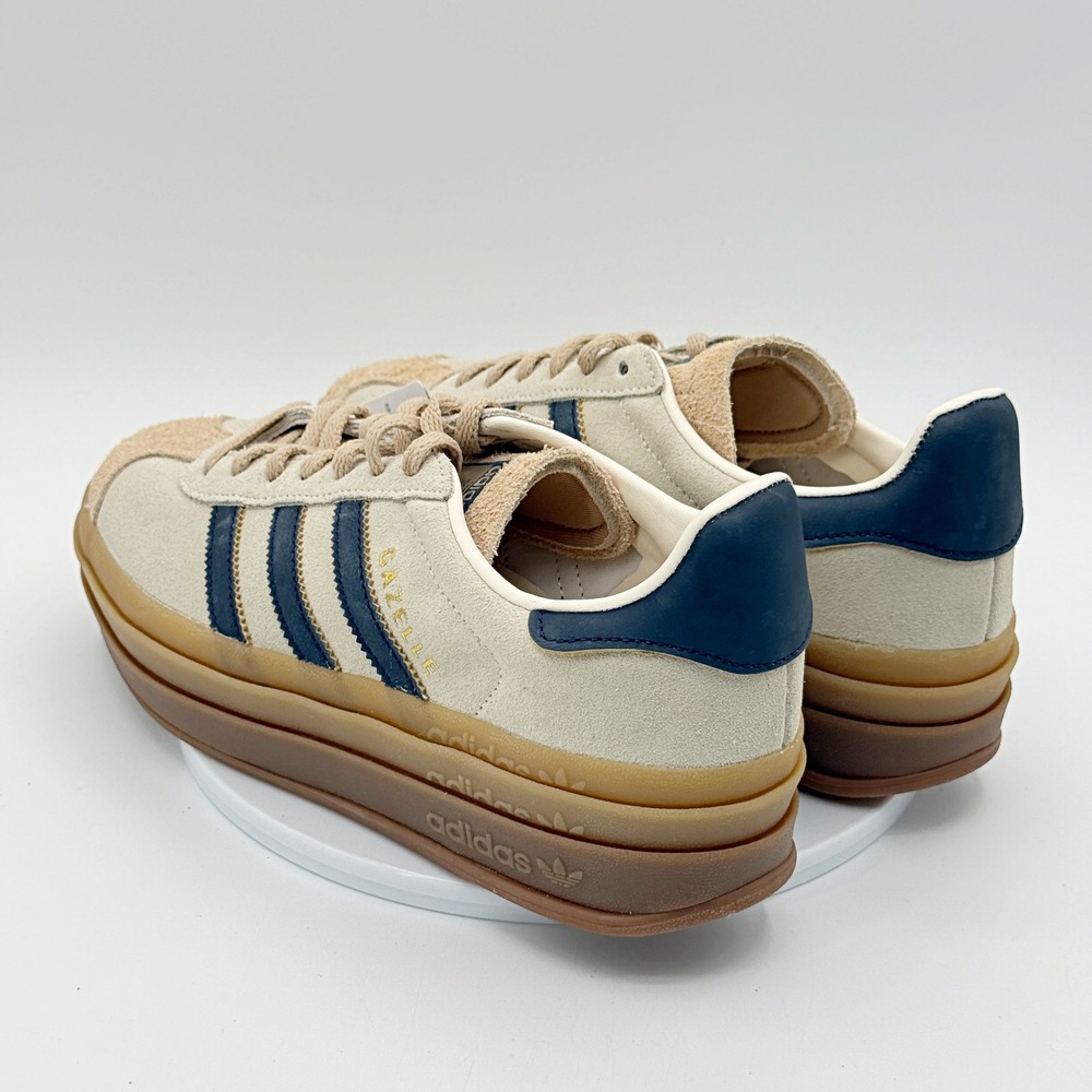 Adidas Gazelle Bold Size 7 Womens Cream/Indigo/Gum JQ5126, NEW - Picture 5 of 10